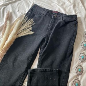 Wrangler Black Denim Jeans Straight / Wide Leg Western Riding Jeans Size 10